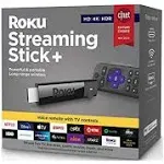 Roku - Streaming Stick+ 4K Streaming Device with Roku Voice Remote and TV Controls - Black