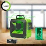 Huepar 3x360 niveau Laser 3D faisceau Vert autonivelant trois plans croisé Alignement de nivellement outil Laser Port de charge USB