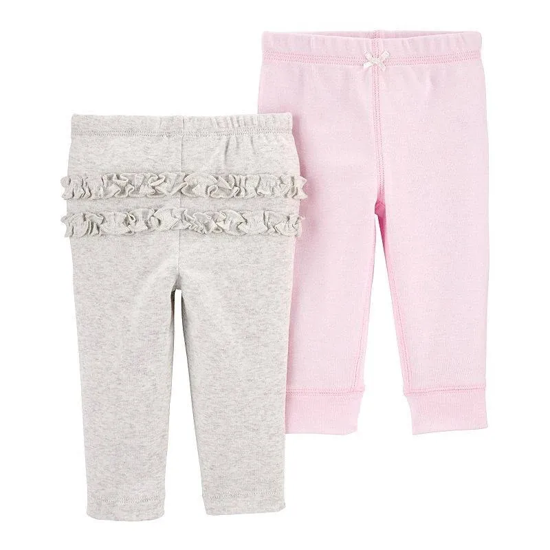 Baby 2-Pack Ruffle-Detail Cotton Pants