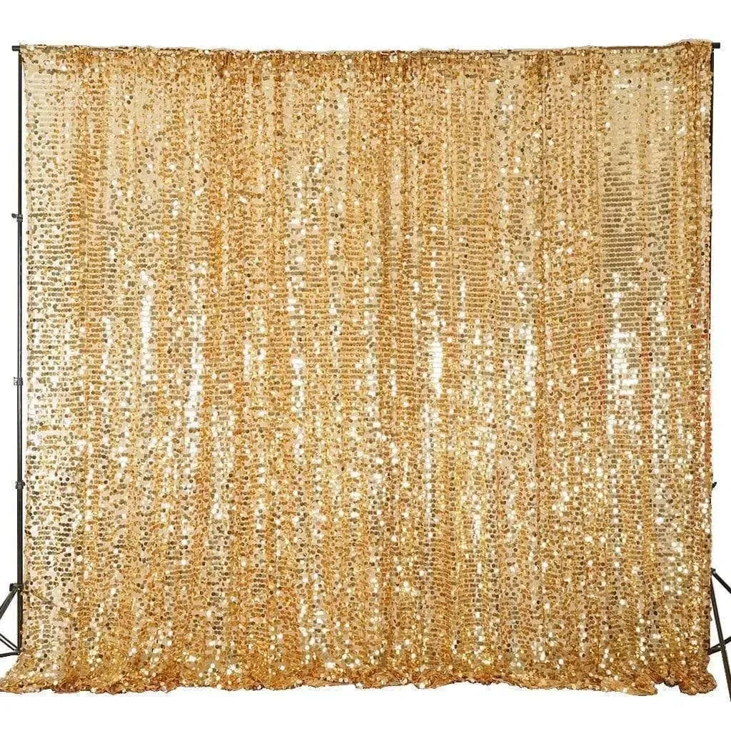 20 Feet x 10 Feet Gold Big Payette Sequin Backdrop Curtain