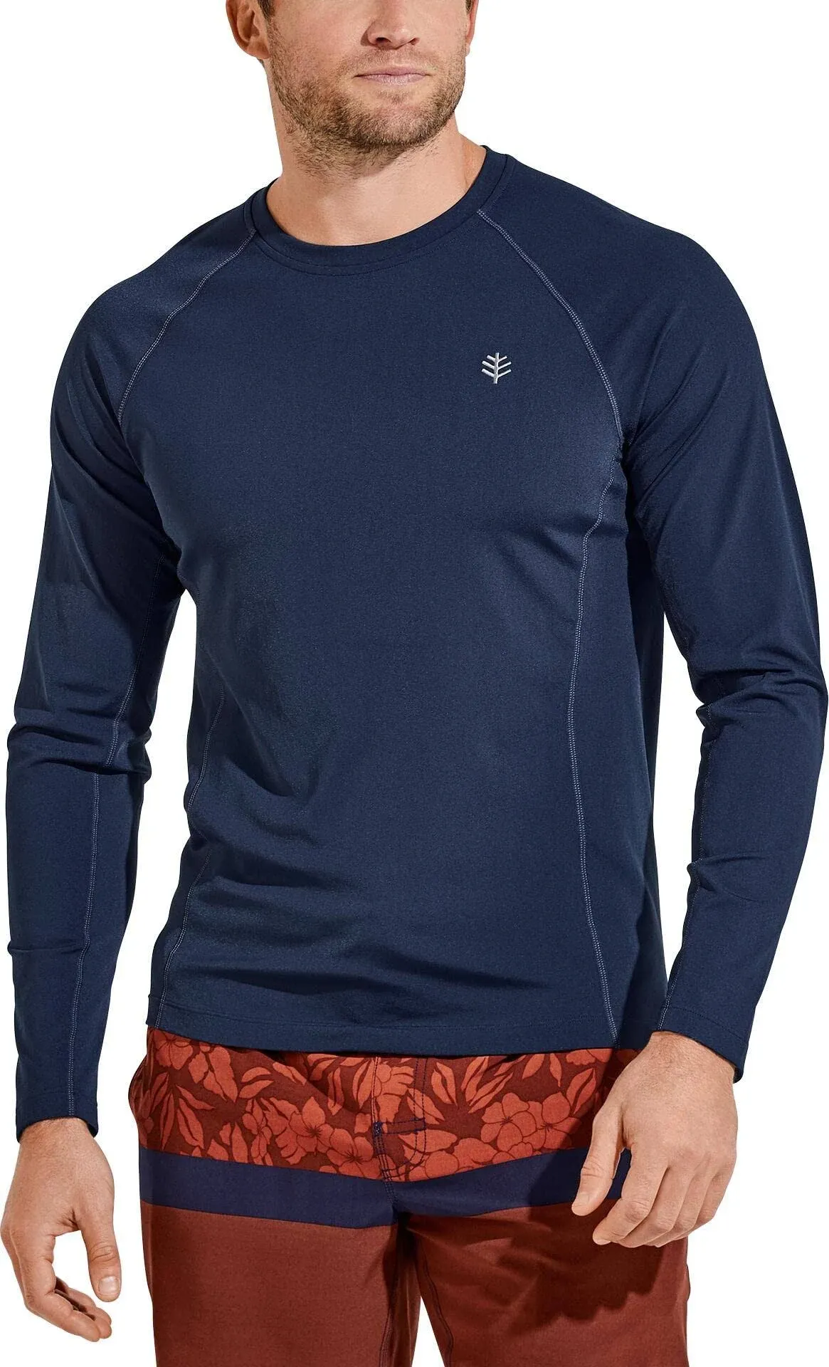 Coolibar UPF 50+ Men's Hightide Long Sleeve Swim Shirt - Sun Protective