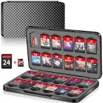 Switch Game Case Holder with 24 Cartridge Slots and 24 Micro SD Card S