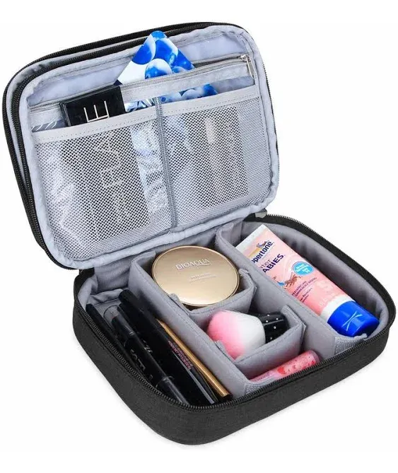 Teamoy Travel Makeup Brush Bag, Professional Organizer Case with Handle Strap for Makeup Brushes and