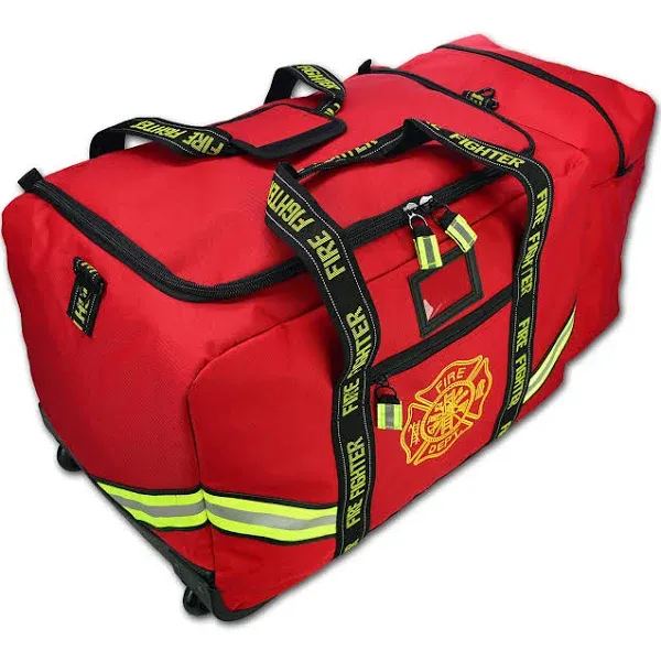 Lightning X Fireman's Value Edition XL Firefighter Step-In Turnout Gear Bag w/Wheels, Helmet Pocket & Maltese Cross for First Responder