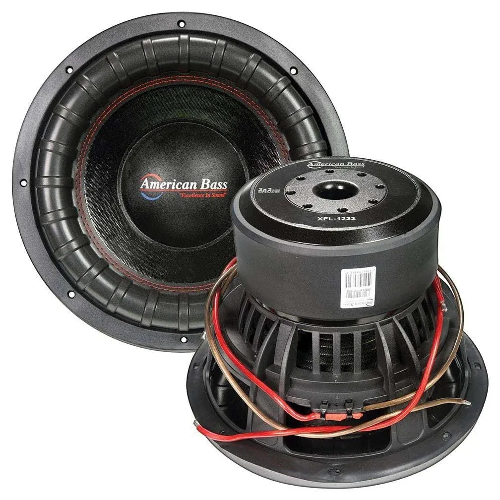 American Bass Xfl-1222 12" 2,000 Watts Max Power Dual 2 Ohm Xfl Series Car Subwoofer