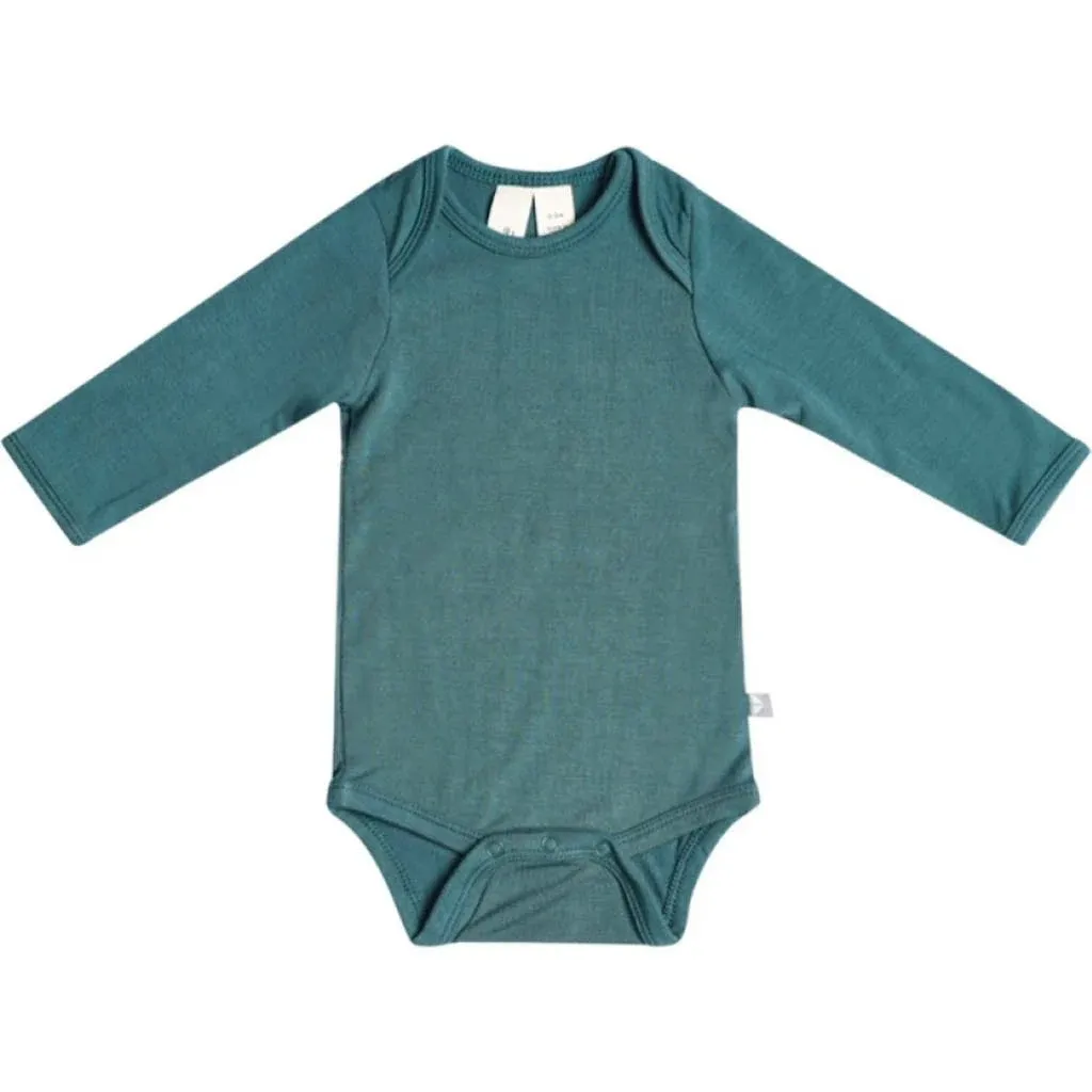 • Kyte Baby • Unisex Long Sleeve Bodysuit in Emerald Green 12-18 Months