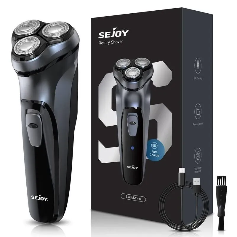 Sejoy Electric Razor for Men,Electric Shavers for Men,Face Shaver, Cordless Washable Rechargeable Shaving Machines,Pop Up Trimmer for Travel Home, LED