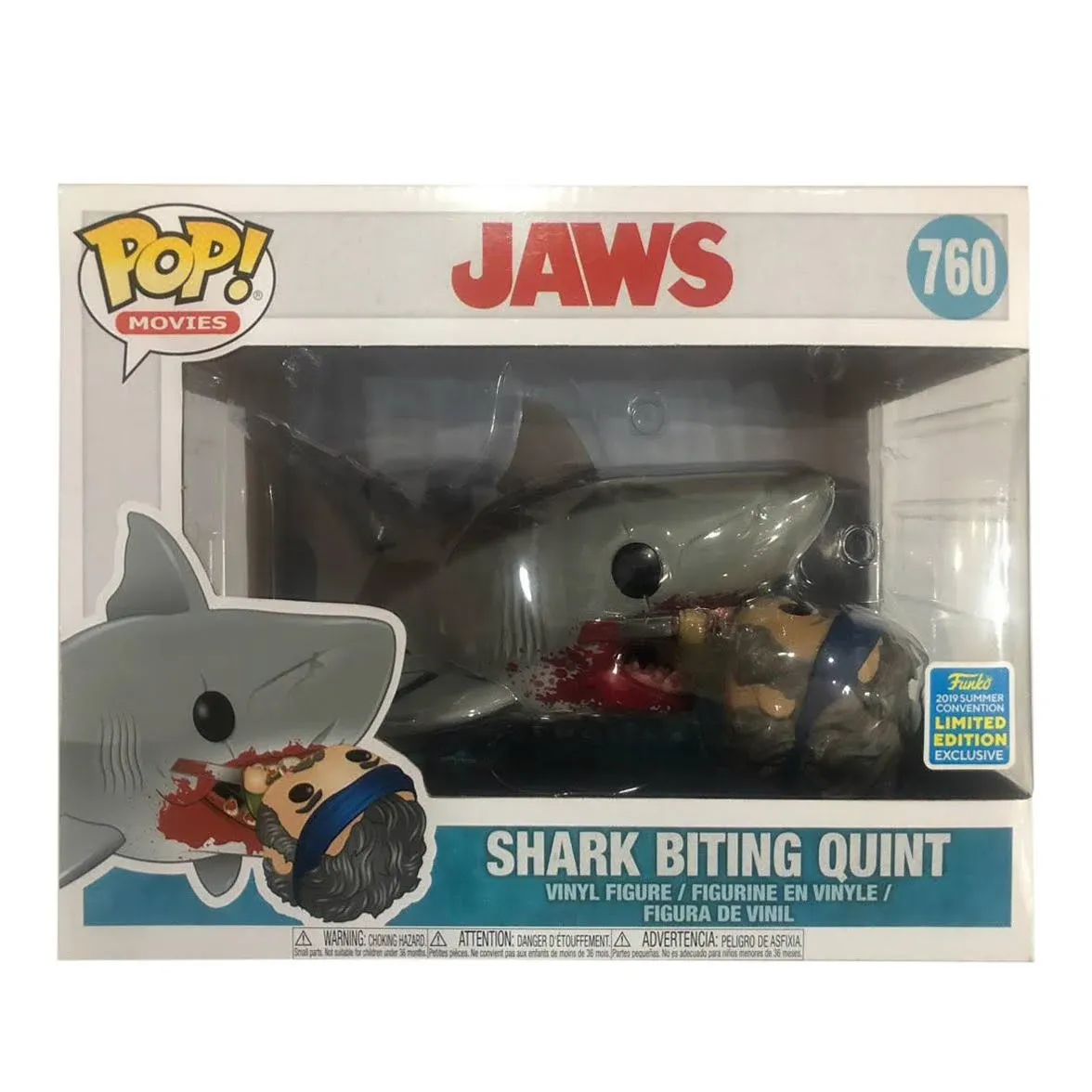 NEW - Funko Pop Shark Biting Quint Jaws 2019 Summer Convention Exclusive- SEALED