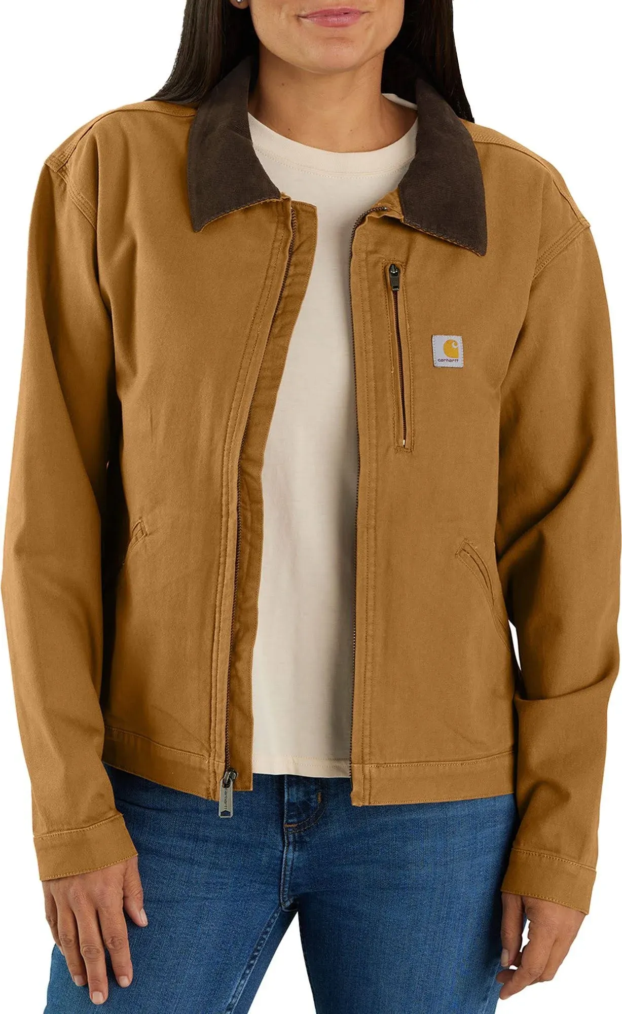 Carhartt Women's Rugged Flex Loose Fit Canvas Detroit Jacket, Carhartt Brown