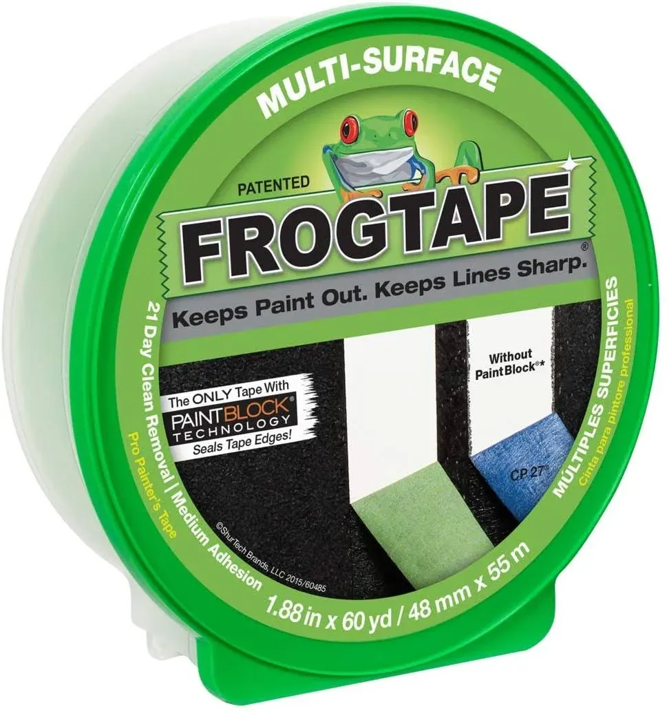 FrogTape Painter's Tape, Multi-Surface, Green, 48mm x 55m