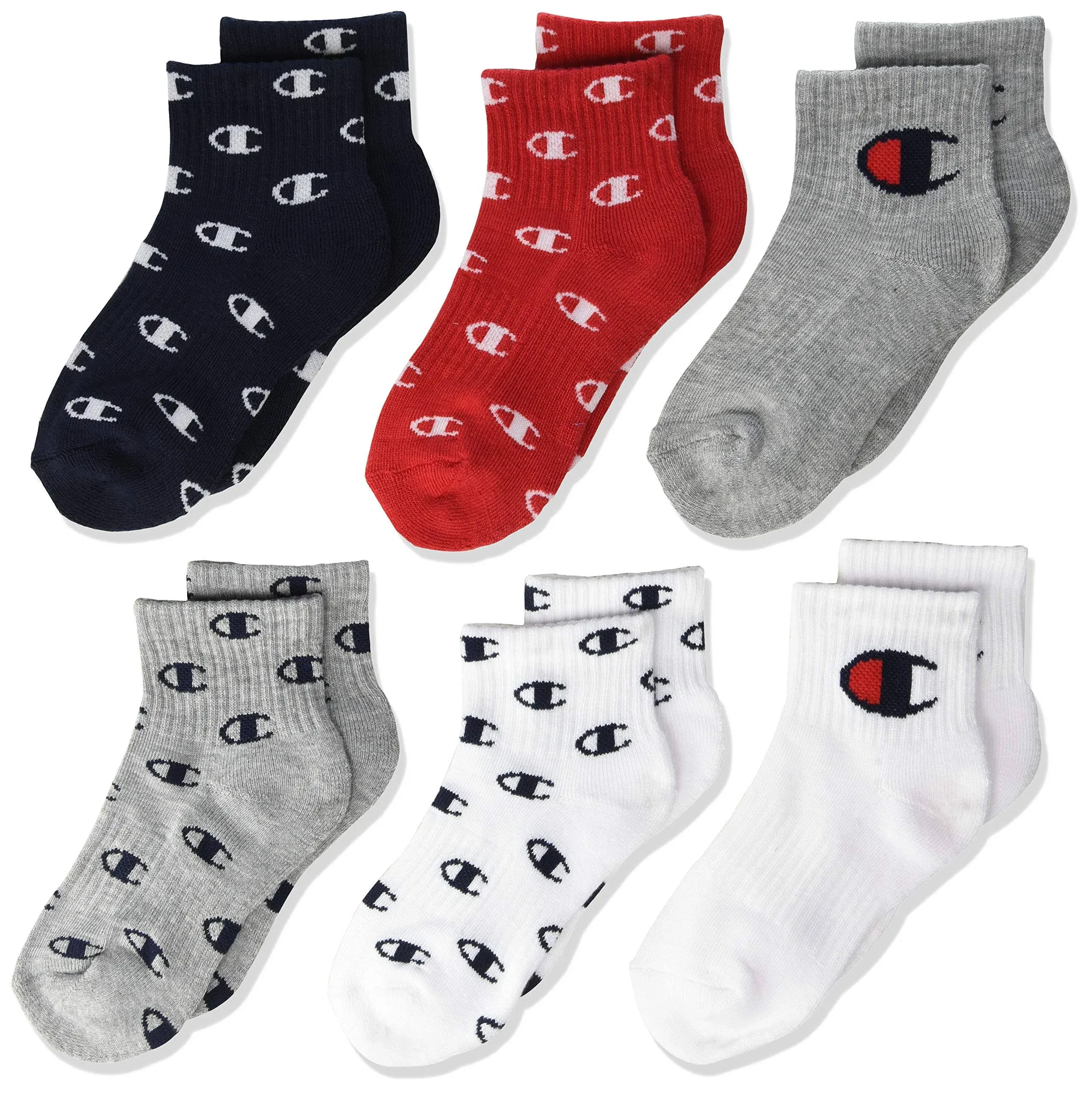 Champion Kids' 6-Pack Quarter Socks