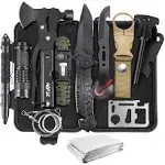 Gifts for Men Dad Husband Boyfriend Him, Survival Kits, 14 in 1 Survival Gear Camping Essentials Cool Gadgets for Camping Hiking Wilderness Adventures and Disaster Preparedness