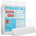 SHALL Mini Hot Glue Sticks 0.27” Dia x 8” Long 100-pack Clear Hot Melt Glue G...