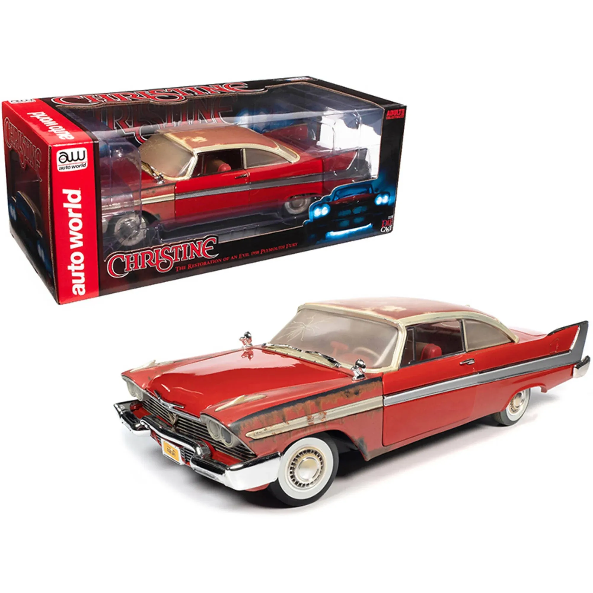 Auto World 1:18 Christine 1958 Plymouth Fury (Partially Restored) - AWSS130