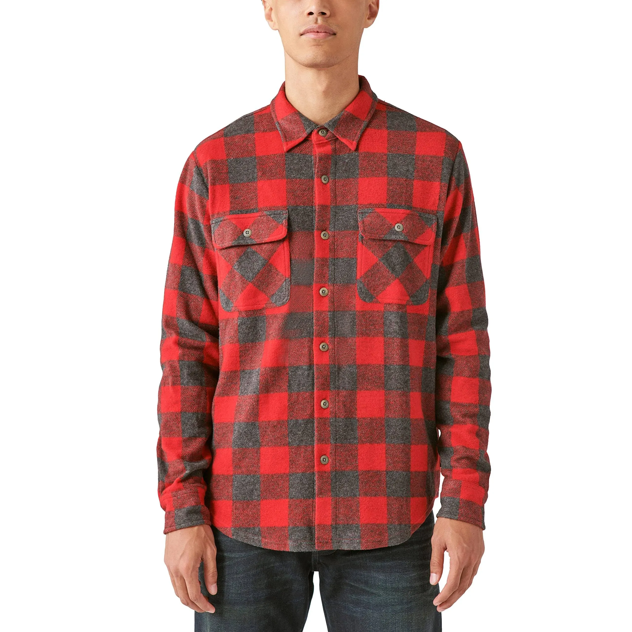 BUFFALO PLAID KNIT SHIRTING