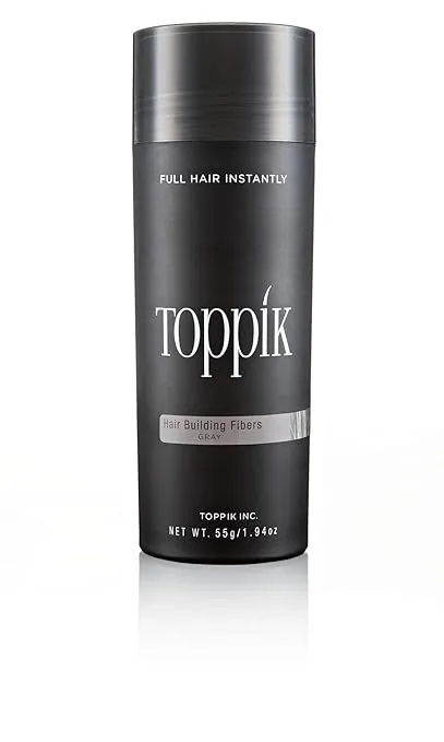 Toppik Hair Building Fibers, White, 55g | Fill In Fine or Thinning Hair | Instantly Thicker, Fuller Looking Hair | 9 Shades for Men Women