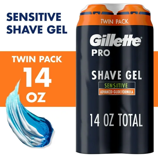 Gillette Pro Shaving Gel for Men Twin Pack 14 oz