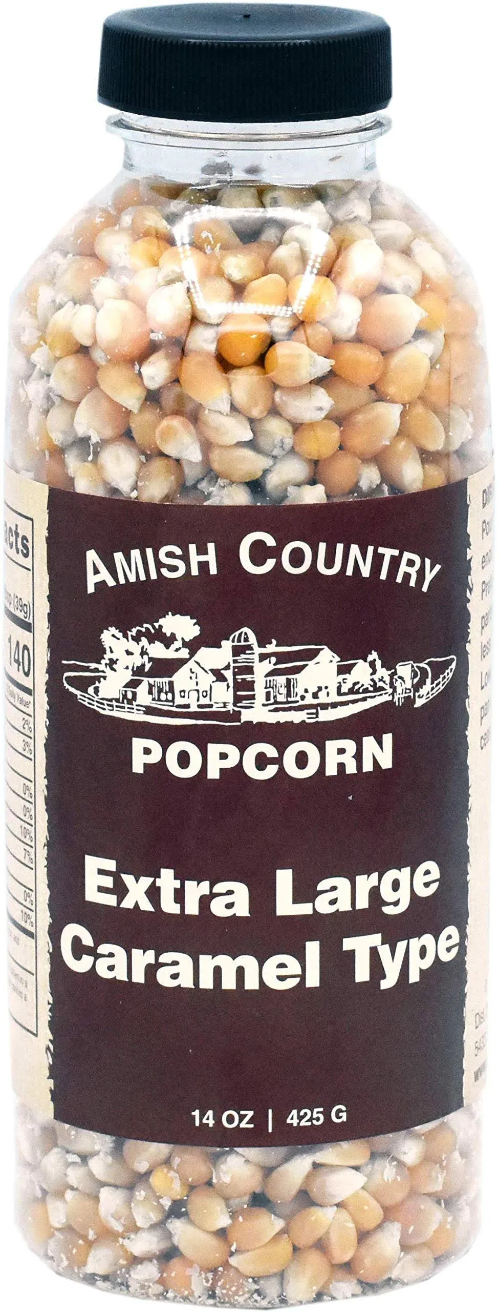 Amish Country Extra Large Caramel Type Popcorn 14 oz. Bottle