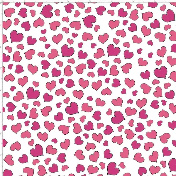 Mini Hearts White Fabric by The Yard for Quilting