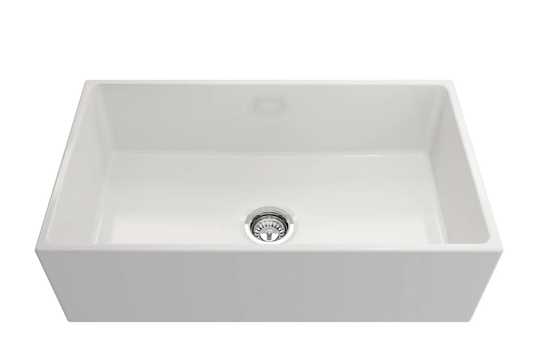 Houzer Platus PTG-4300 33" Apron Front Single Bowl Fireclay Kitchen Sink, White