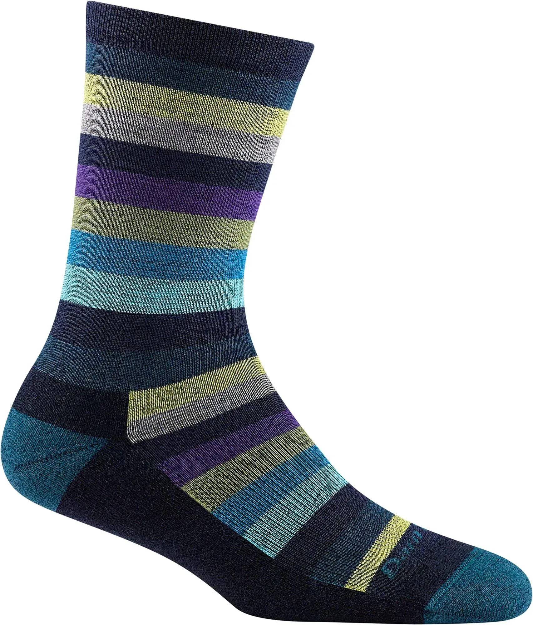 Women's Darn Tough Sock style name Mystic Stripe Light Cushion in color Dark Teal. Sku: 1644-DARKTEAL