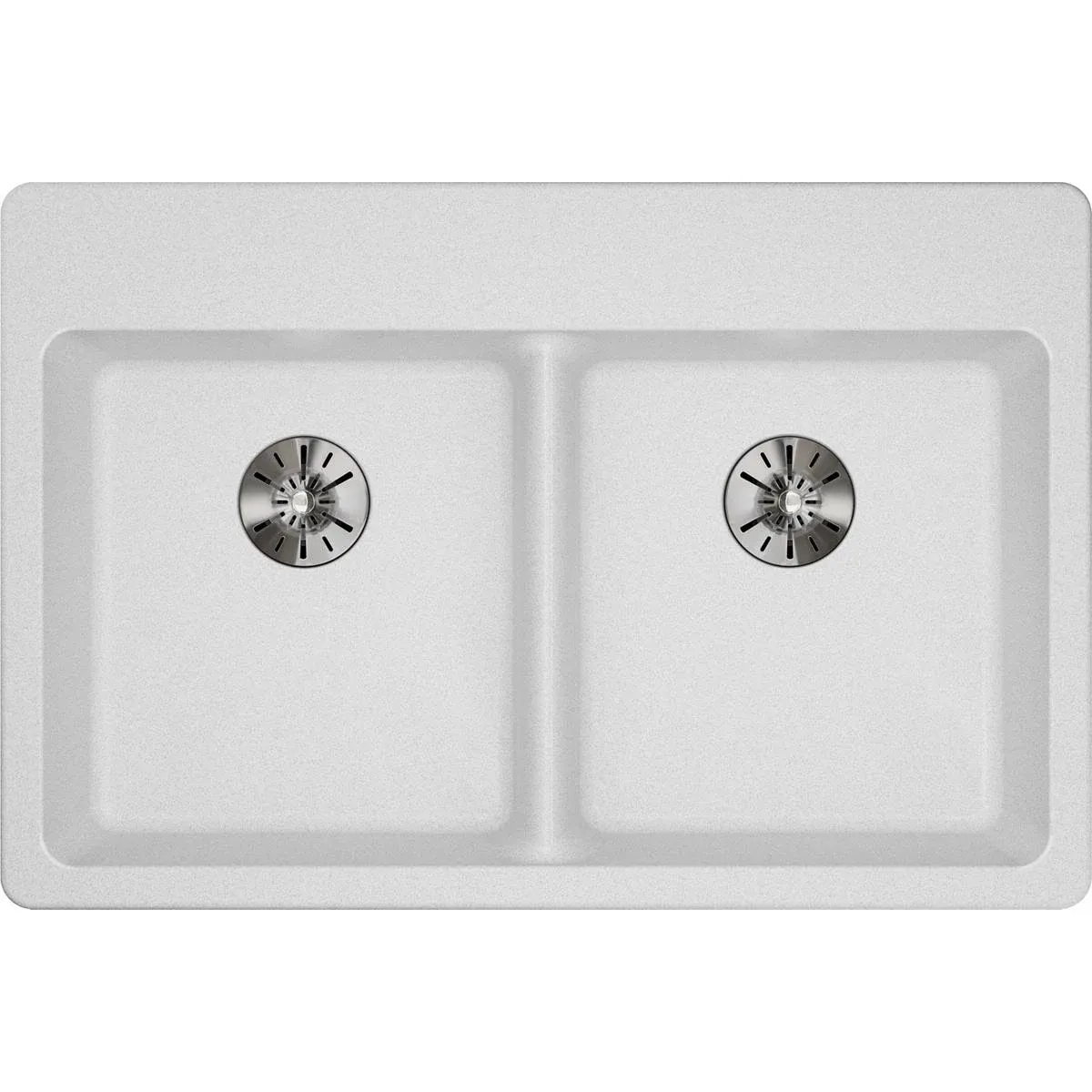 Elkay Quartz Classic 33" Double Basin Drop-In Kitchen Sink White, ELGAD3322PDWH0