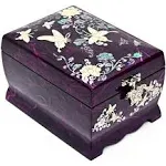 MADDesign Mother of Pearl Lacquered Jewelry Music Box Two Level Purple