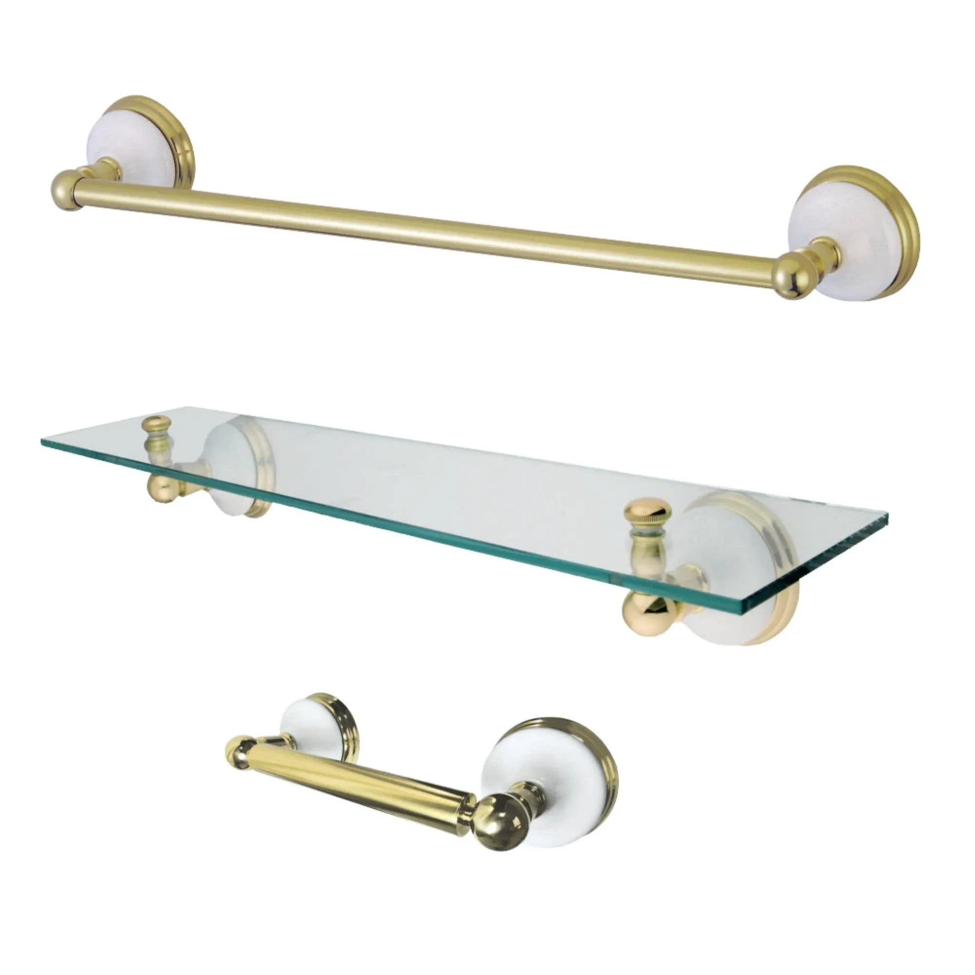 Victorian BAK111289PB 3-Piece Bathroom Hardware Set, Polished Brass