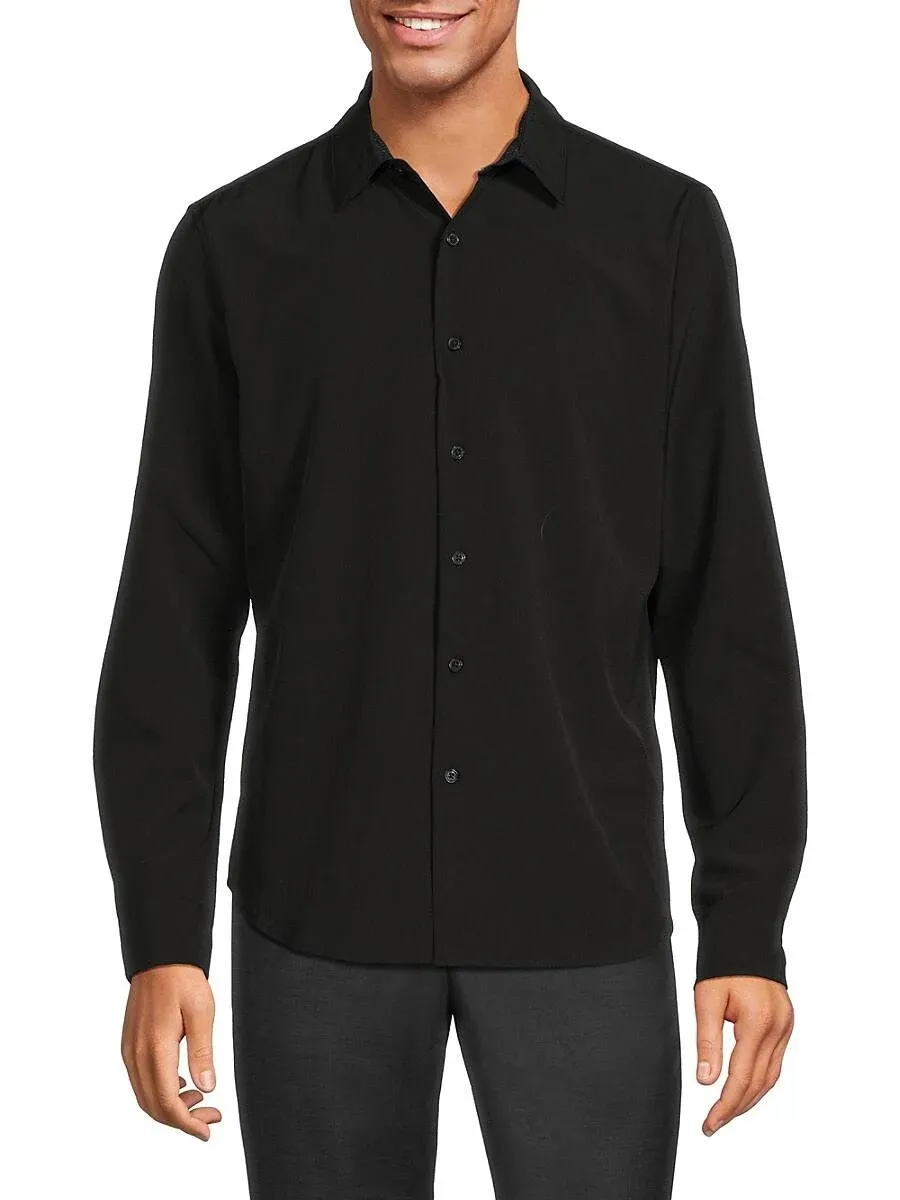 Dkny Men's Hamilton Solid Tech Shirt - Black - Size XL