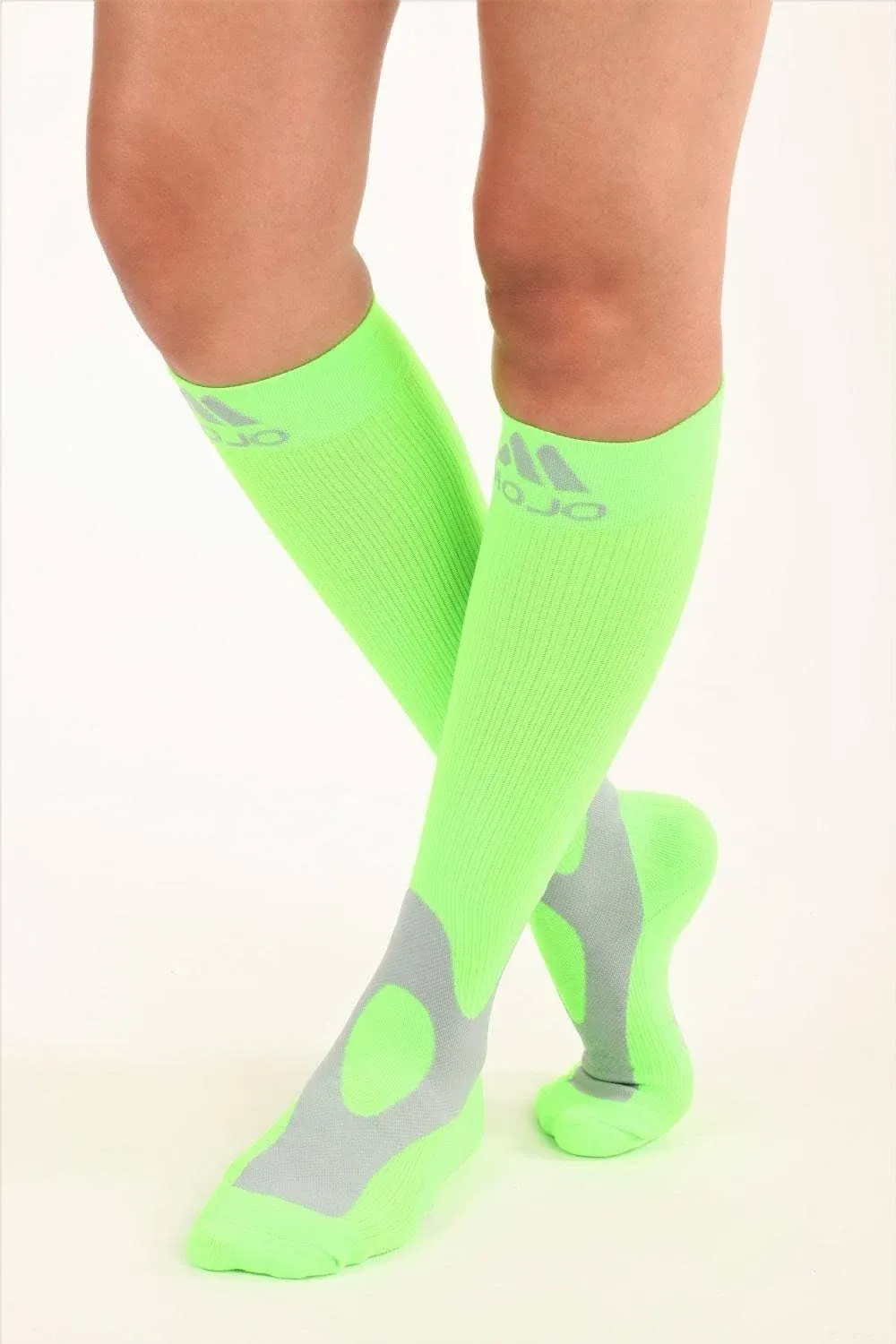 Mojo Compression Socks for Women and Men 20-30mmHg Wide Calf - Big and Tall Compression Support Stockings for Varicose Veins Circulation, Bariatric, Nursing - Green, 5X-Large - A601