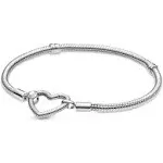 Pandora Moments Heart Closure Snake Chain Bracelet - 9.1in