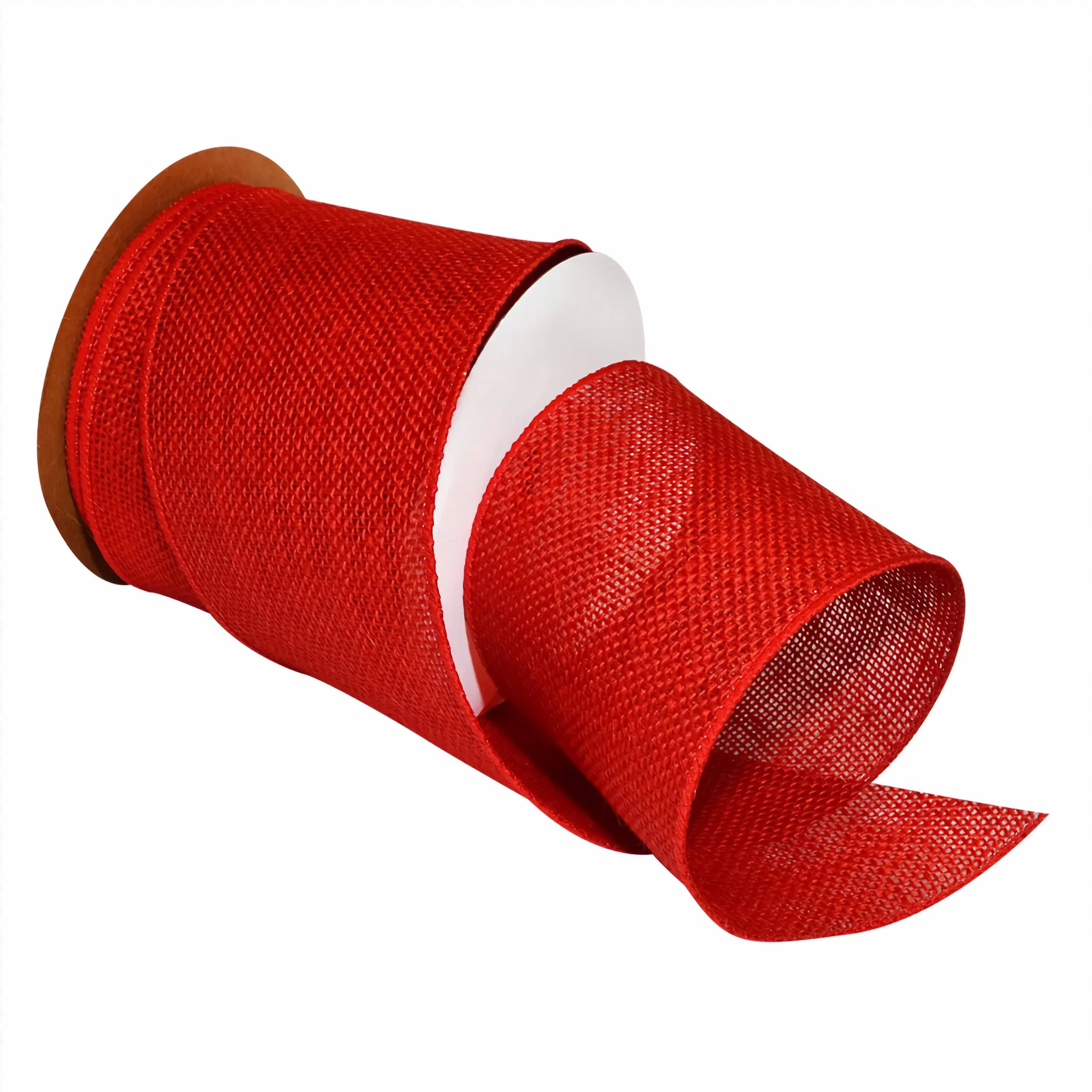 Morex Ribbon Burlap Wired Ribbon 4" x 10 yd Rose Red