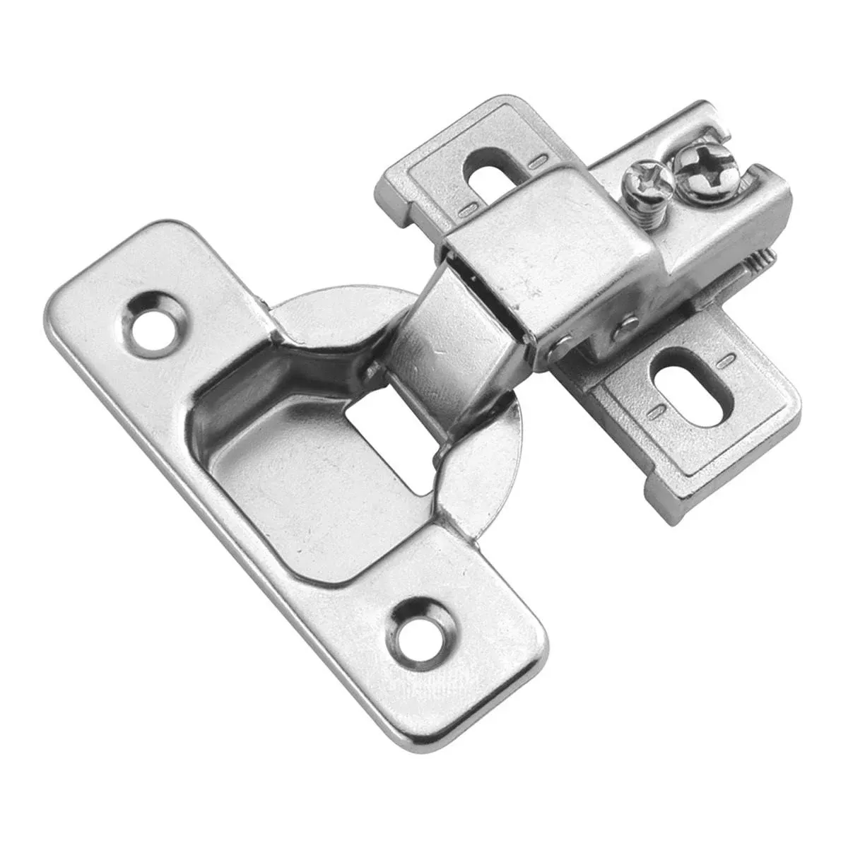 Hickory Hardware P5124-14 Euro Cabinet Concealed Hinge - Self Closing Feature Easy Installation Hinge - 1/2 Inch Overlay Face Frame Design with 105° Opening - Polished Nickel Finish 1 Set of Pair