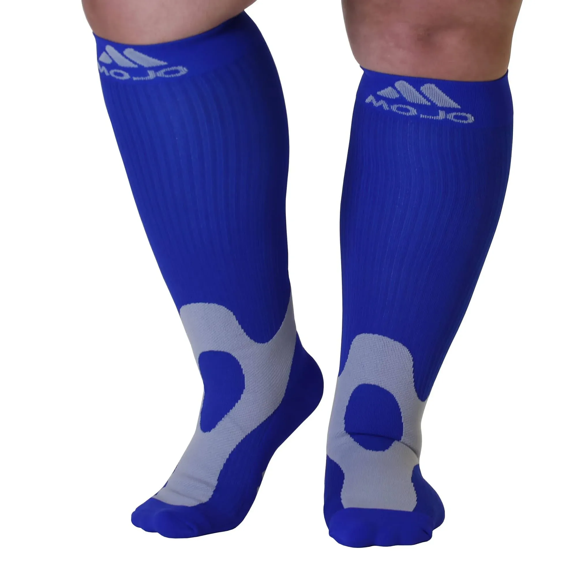 Mojo Unisex Compression Socks 20-30mmHg – Knee High Medical Support for Athletes, Nurses, Travelers, Post-Surgery & Lymphedema - Wide Calf & Plus Size Options for Pain & Swelling - 7 Colors, 10 Sizes