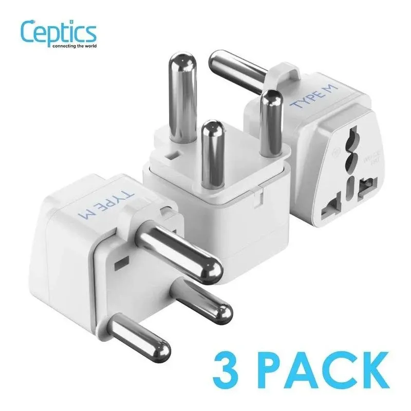 Ceptics South Africa, Botswana Travel Adapter, Universal Socket Plug 3 Pack