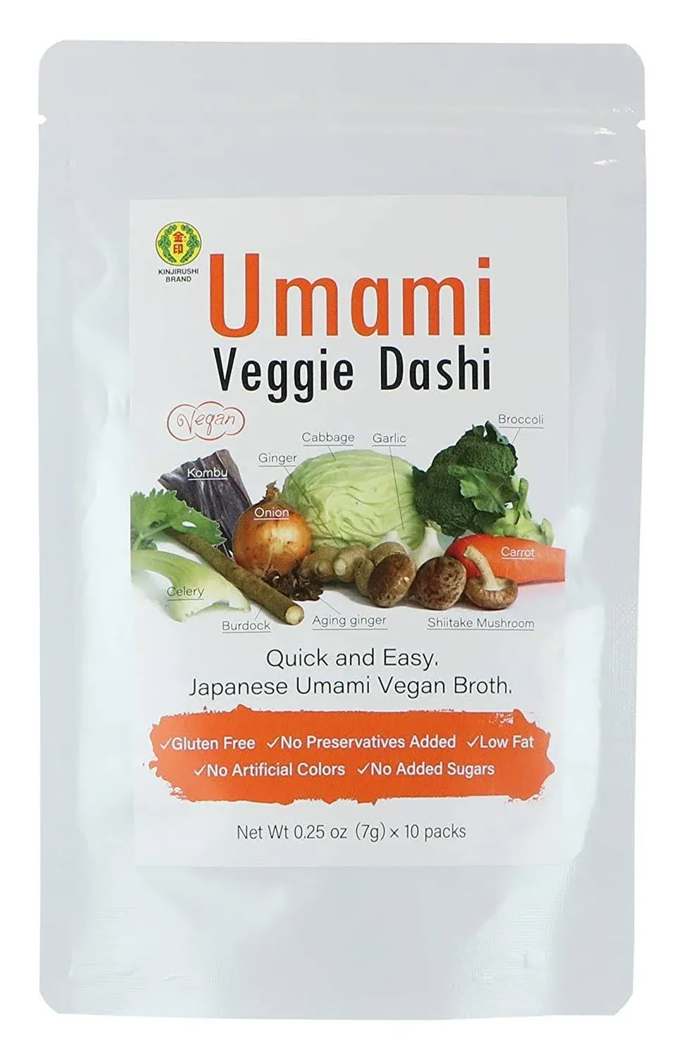 Japanese Umami Veggie Dashi Soup Stock - 2.47oz 7G×10Pcs/Vegan