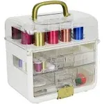 Singer Sew-It-Goes-255 Piece Kit & Craft Organizer Sewing Case Storage with Metallic Embroidery Thread (11771)