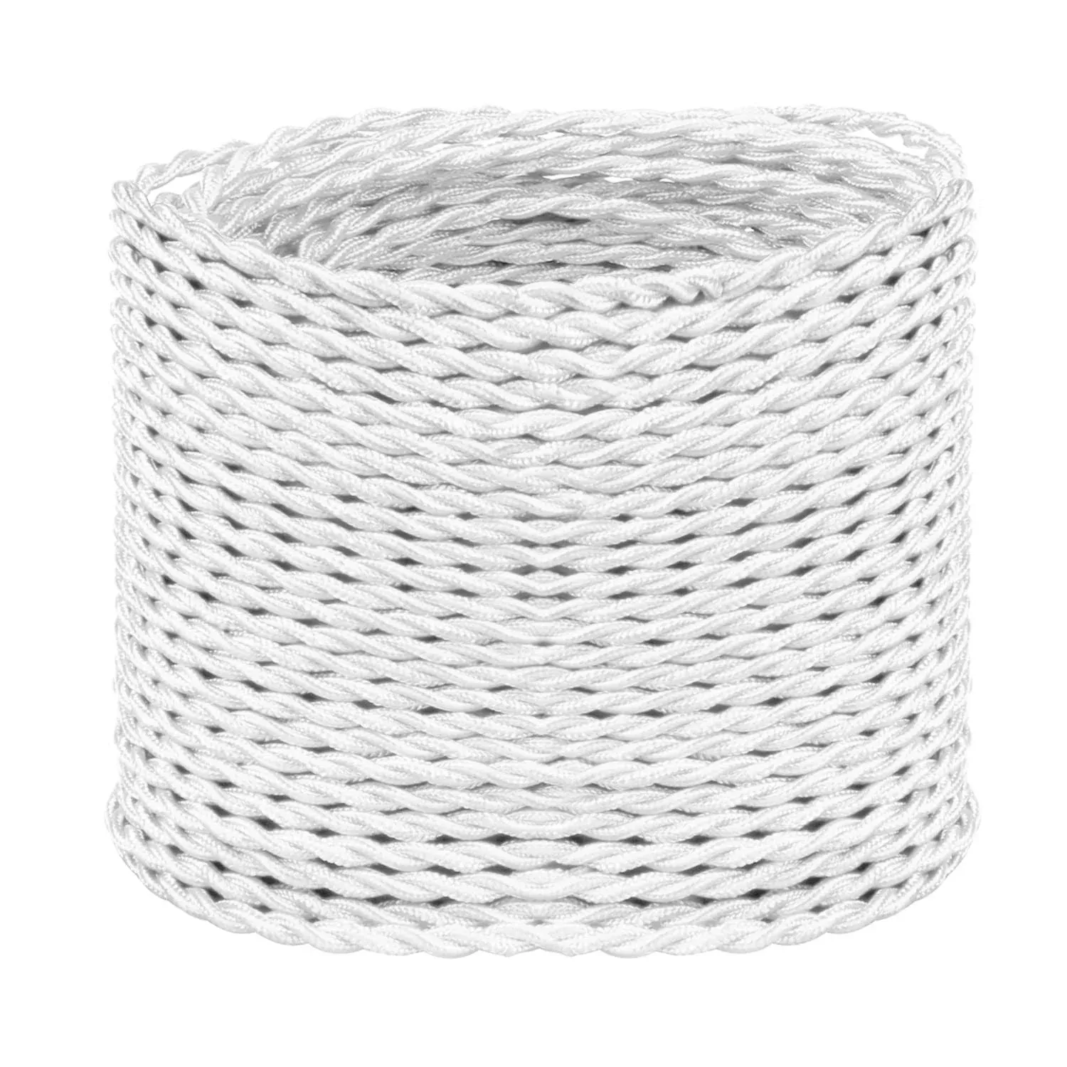 Helunsi 32.8ft Twisted Cloth Covered Wire, White 18/2 Cloth Covered Electrical ...