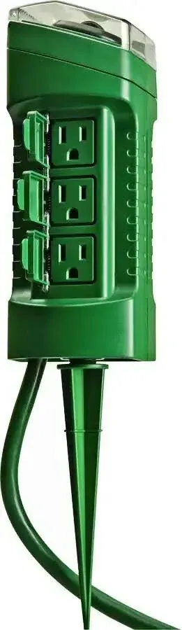 Yard Master 13547WD 6-Outlet Power Stake Timer with Light Sensor & 6-Foot Cord, Green (2;;PACK)