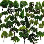 BAENRCY 32pcs 0.79-6.30inch Mixed Model Trees Accessories Model Train Scenery Architecture Trees Model Scenery with No Stands