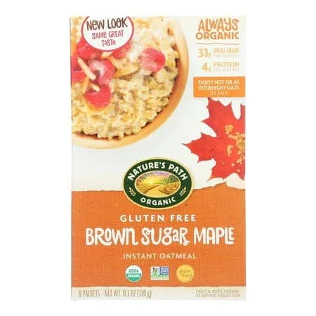 Nature's Path Organic Gluten Free Instant Oatmeal, Brown Sugar Maple