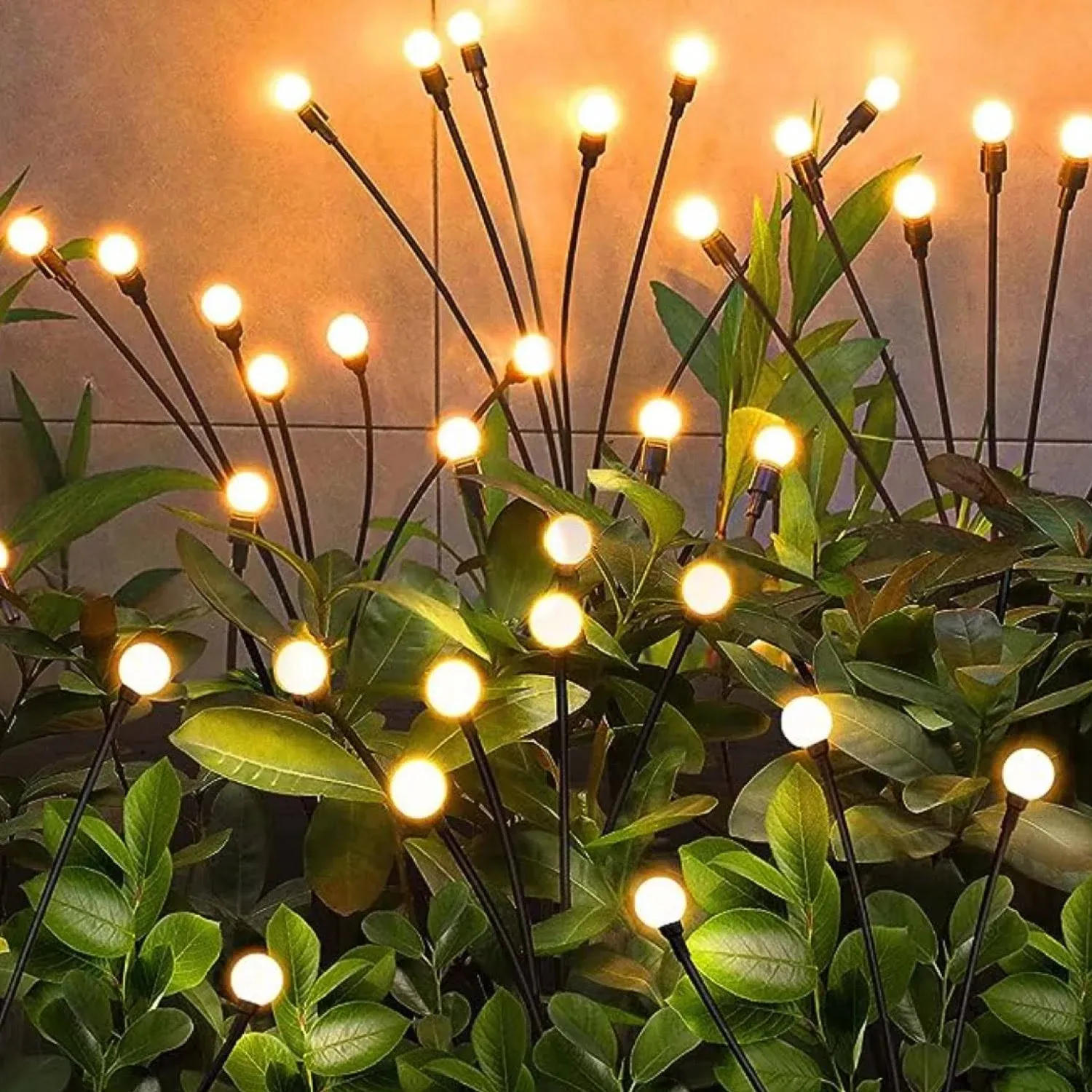 Solar Garden Lights “ 4 Pack Solar Firefly Lights Starburst Swaying Lights Outdo