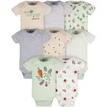 Gerber 8-Pack Baby Neutral Happy Veggies Onesies Bodysuits - Newborn