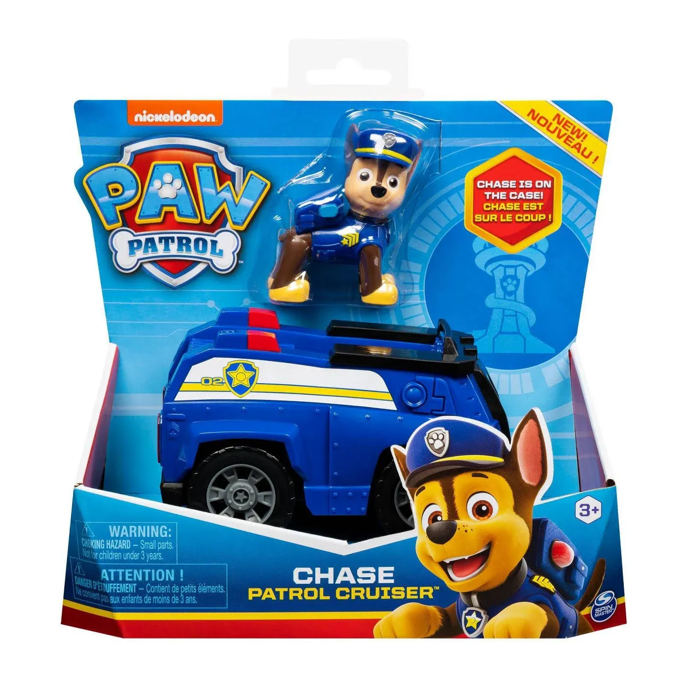 Paw Patrol, Chase’s Patrol Cruiser Vehicle with Collectible Figure, for Kids Aged 3 and Up, Multicolor