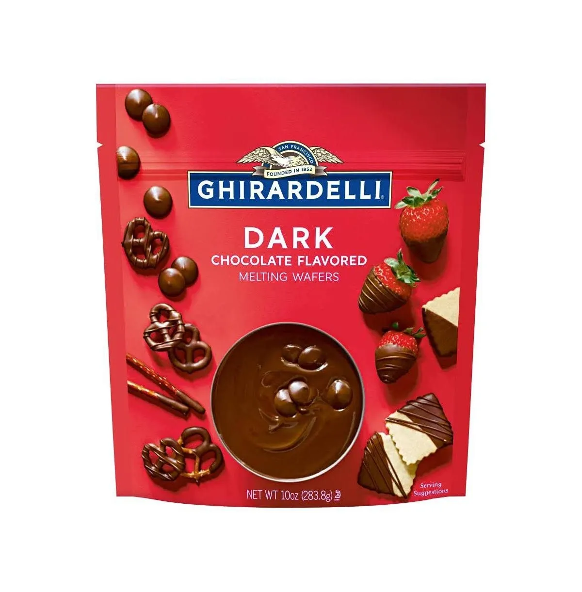 Ghirardelli Dark Chocolate Flavored Melting Wafers, 10 oz Bag