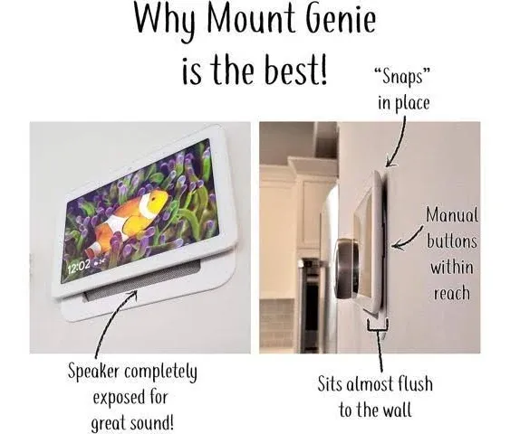 Mount Genie Simple Builtin Google Nest Hub Gen 2 Wall Mount Does Not Fit 2018 Gen 1 The Perfect Smart Home Command Center