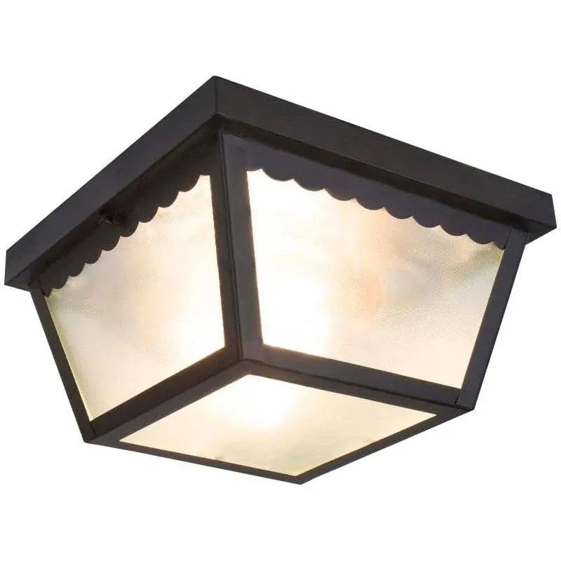 LIGHT FLUSH MOUNT BLACK 2-BULB