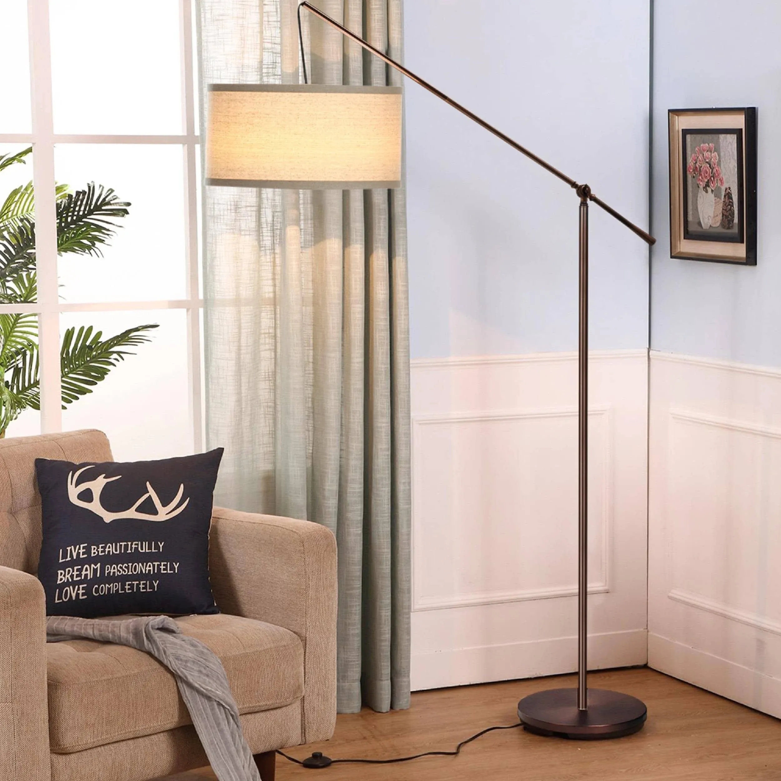 Brightech Hudson LED Arc Floor Lamp - Black