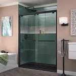 Encore 36 Inch D x 60 Inch W x 78-3/4 Inch H Bypass Shower Door with Center Drain Shower Base