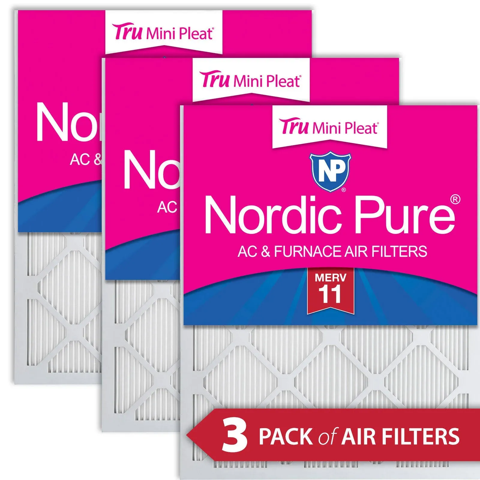 20x30x1 Nordic Pure Tru Mini Pleat MERV 11 AC Furnace Air Filters 3